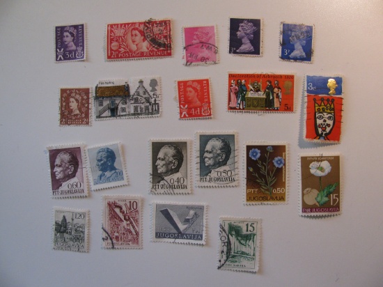 Vintage stamps set of: Great Britain & Yugoslavia