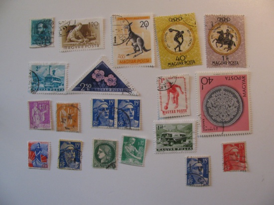 Vintage stamps set of: Hungary & France