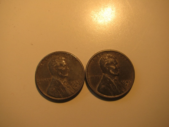 US Coins:2x 1943-D Steel pennies