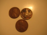 US Coins: 3x1923 Wheat Pennies