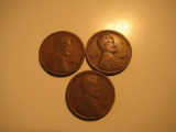 US Coins: 3x1924 Wheat Pennies