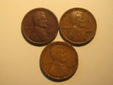 US Coins: 3x1924 Wheat Pennies