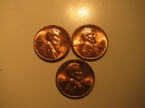 US Coins: 3xBU/Clean 1962 pennies