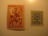 2 Belgium Unused  Stamp(s)