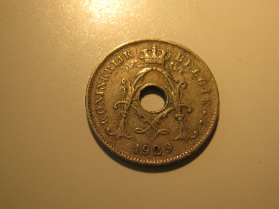 Foreign Coins: 1929 Belgium 10 Cents