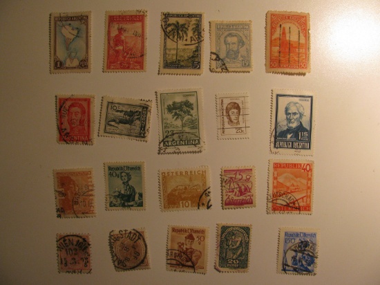 Vintage stamps set of: Austria & Argentina