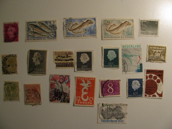 Vintage stamps set of: Netherlands & Congo