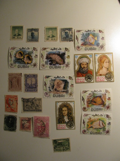 Vintage stamps set of: China, Dubai