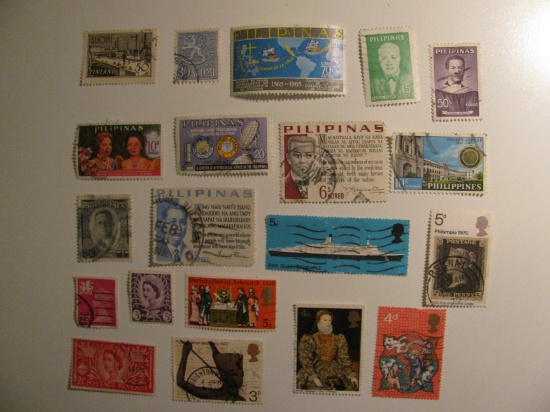 Vintage stamps set of: Great Britain, Finland & Phillipines
