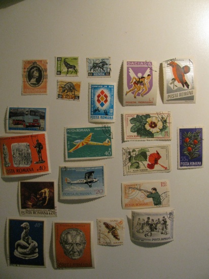 Vintage stamps set of: Romania & Kenya
