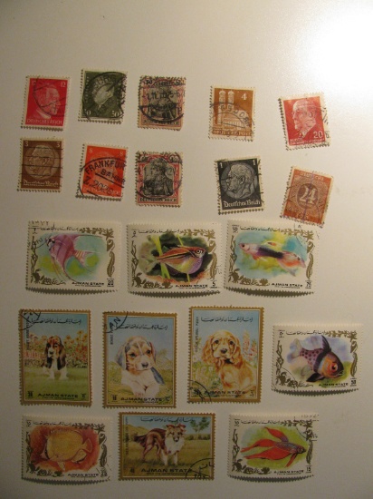 Vintage stamps set of: Germany & Ajman (UAE)