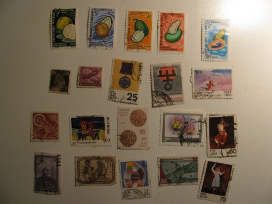 Vintage stamps set of: India & Cameroon