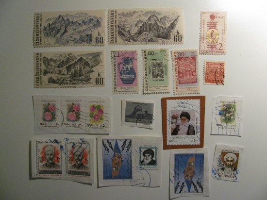 Vintage stamps set of: Czechoslovakia & Iran