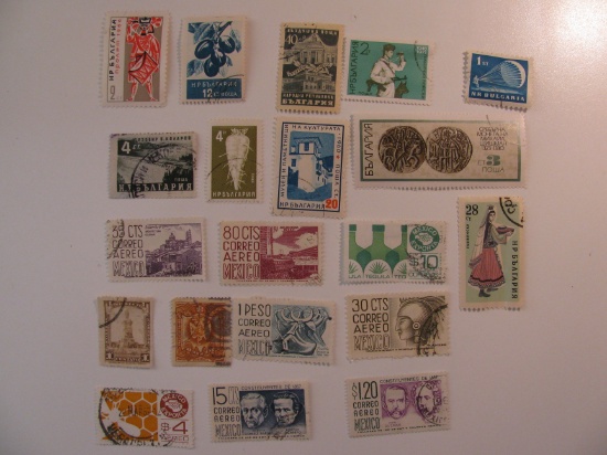 Vintage stamps set of: Mexico & Bulgaria