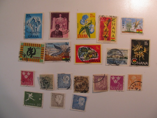 Vintage stamps set of: Sweden & Ghana