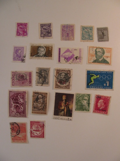 Vintage stamps set of: Greece & Uruguay