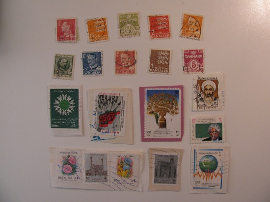 Vintage stamps set of: Denmark & Iran