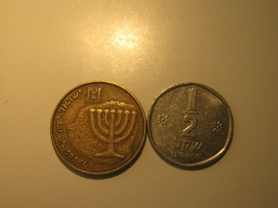 Foreign Coins: 2 Israel Coins