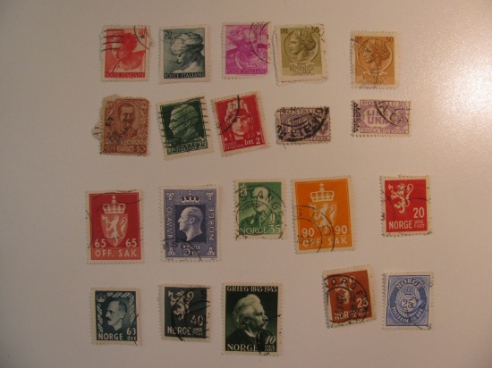 Vintage stamps set of: Norway & Italy