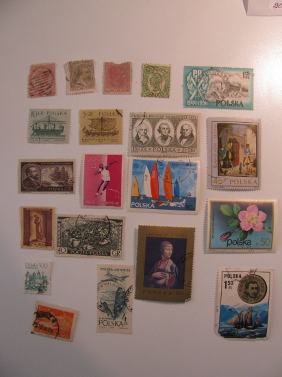 Vintage stamps set of: Puerto Rico, Price Edward Island, Queensland & Poland