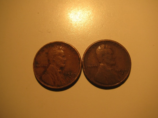 US Coins: 2x1929-S Wheat Pennies