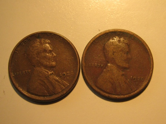 US Coins: 2x1920-S Wheat Penney