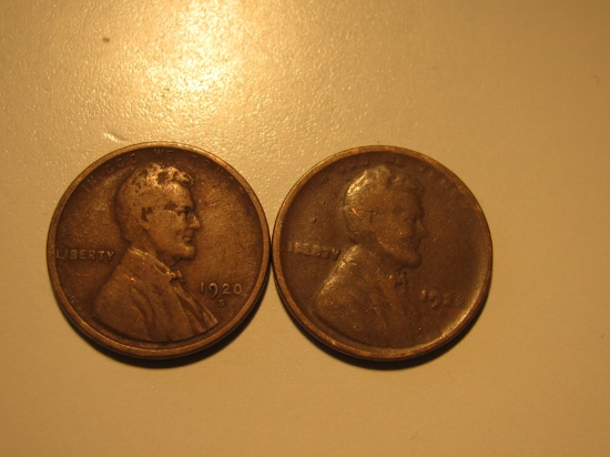 US Coins: 2x1920-S Wheat Penney