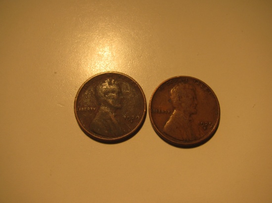 US Coins: 2x1929-S Wheat Pennies