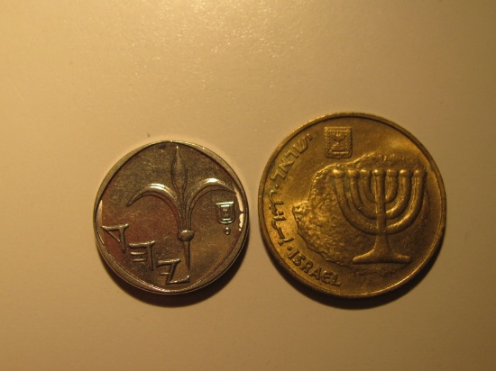 Foreign Coins: 2 Israel Coins