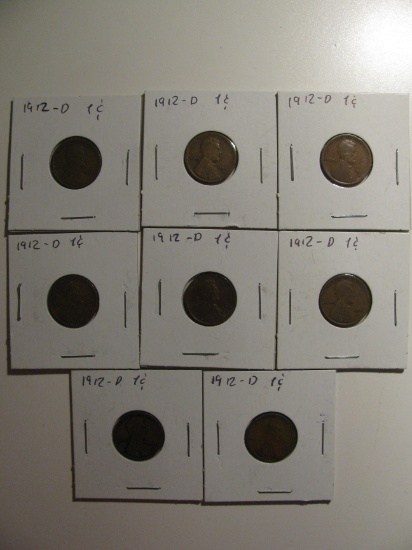 8x1912-D Wheat pennies