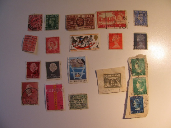 Vintage stamps set of: Netherlands & Great Britain