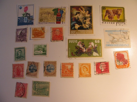 Vintage stamps set of: New Zealand & Hungary