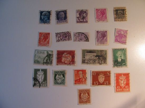 Vintage stamps set of: Norway & Italy