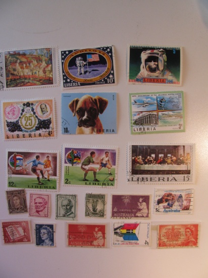 Vintage stamps set of: Australia & Liberia