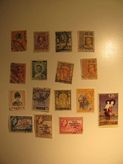 Vintage stamps set of: Thailand & Gold Coast