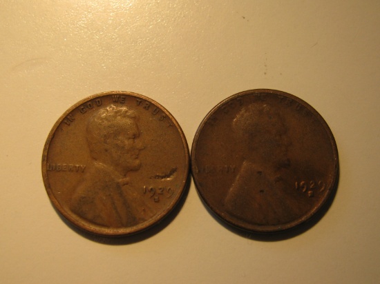 US Coins: 2x1929-S Wheat Pennies