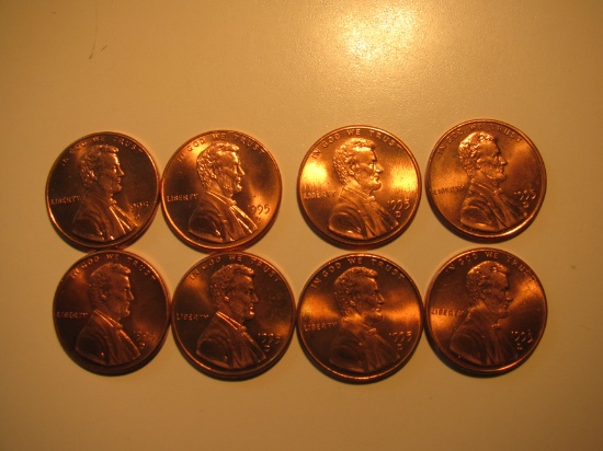 US Coins: 8x1995-D BU/Very Clean  pennies