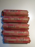 5 Rolls of Wheat pennies from 1920, 1924, 1927, 1928 & 1929