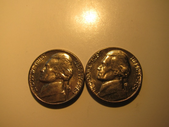 US Coins: 2x1964-D BU/Clean 5 Cents