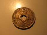 Foreign Coins: 1925 Belgium 10 Centismo