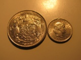 Foreign Coins: 1969 Belgium Francs & 1971 Switzerland 5 Rappen