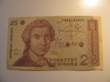 Foreign Currency: Croatia 25 Dinara