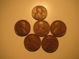 US Coins: 1930,35,36,37,38 & 39 Wheat pennies