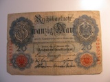 Foreign Currency:  WWI 1914 Germany 20 Mark