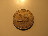 Foreign Coins: 1966 Trinidad & Tobago 25 Cents