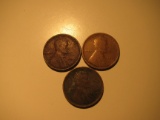 US Coins: 3x1919 Wheat pennies