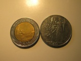 Foreign Coins: Italy 1977 100 & 1984 500 Lire