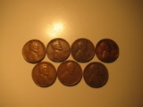 US Coins: 3x1940, 1x1941 & 2x1942 Wheat pennies