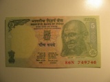 Foreign Currency: India 5 Rupees (UNC)