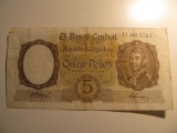 Foreign Currency: Argentina 5 Pesos